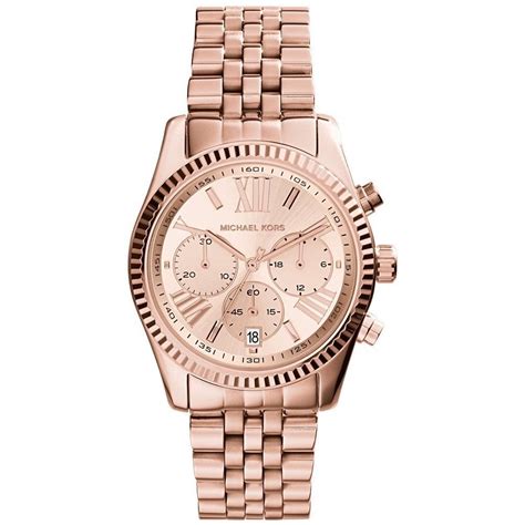 michael kors rose gold leather watch|rose gold mk watch women's.